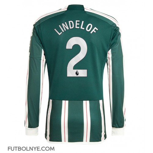 Camiseta Manchester United Victor Lindelof #2 Visitante Equipación 2023-24 manga larga